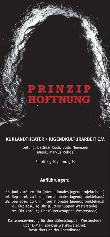 Prinzip Hoffnung - Flyer Seite 1